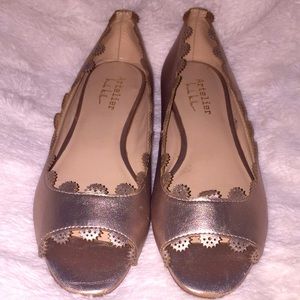 Nicole Miller - Artelier Rose Gold Leather Flats